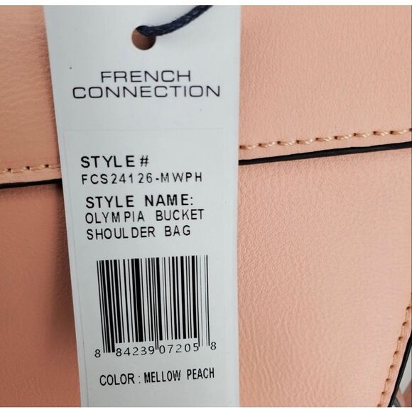 French Connection Mellow Peach Olympia Bucket Shoulder Bag - Picture 8 of 8